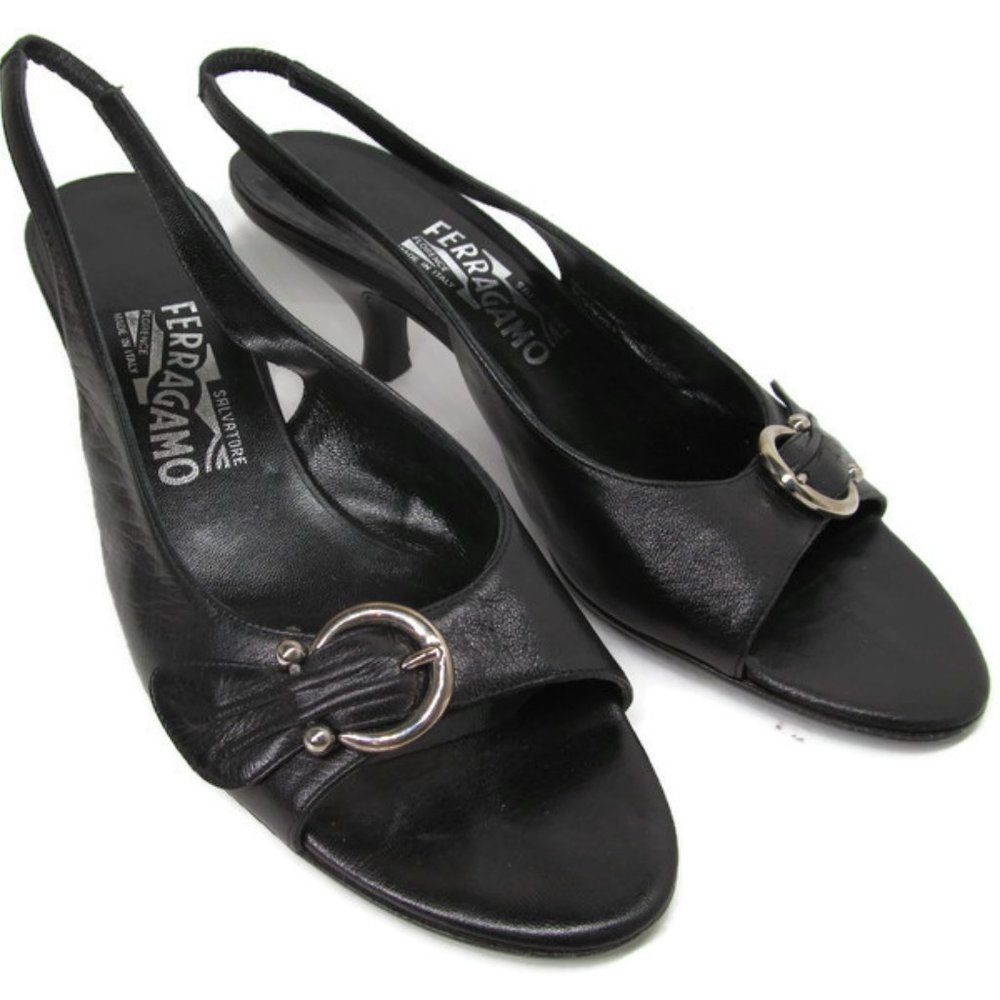 Salvatore Ferragamo Womens Slingback Black